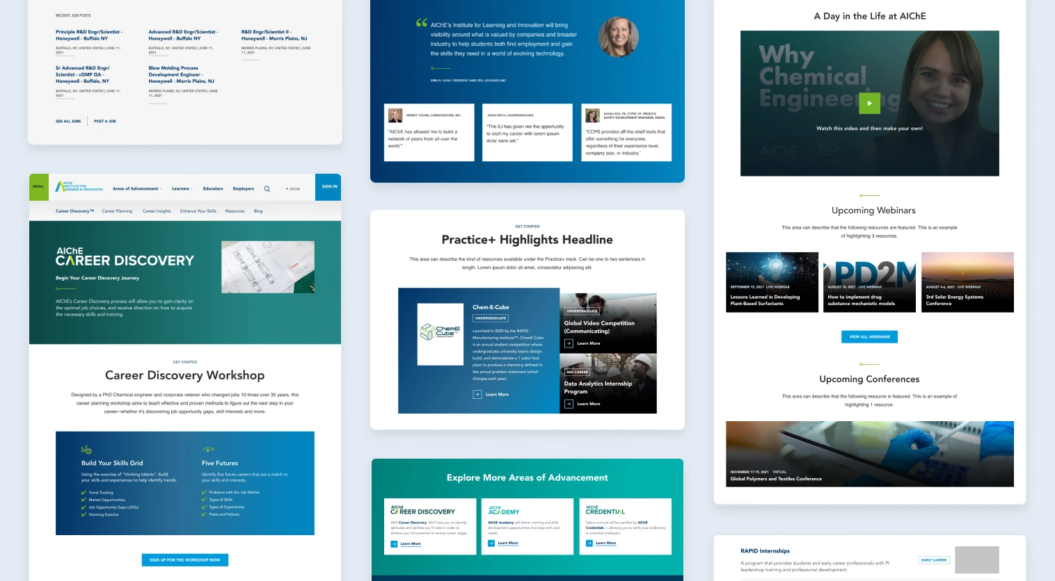 Components created based on AIChE's Design System